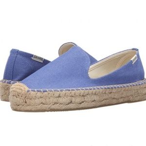 Soludos women's platform blue smoking slipper